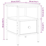 Bedside Cabinets 2 pcs Artisan Oak 34x36x50 cm Engineered Wood 857265