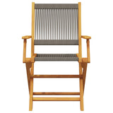 Bistro Set Grey, Natural Wood Solid acacia wood, Polypropylene 3281854