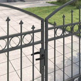 Fence gate with Lock Grey 400 x 125 cm Steel 42008942