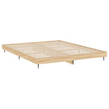 Bed Frame without Mattress Sonoma Oak 200x200 cm Engineered Wood 832216