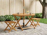Folding Garden Table Natural 90 x 75 cm Solid Acacia Wood 42024980