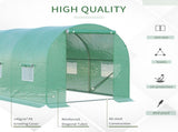 4 x 2 x 2 m Polytunnel Greenhouse with Roll-up Door and 6 Mesh Windows, Walk-in Garden Tunnel Warm T3398P317600