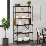 Baker's Rack 6-Tier Smoked Oak 90x40x180 cm Engineered Wood 834222