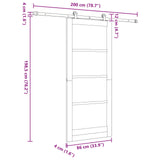 Sliding Door Natural and White 86 x 198.5 cm Solid Pine Wood 3445483