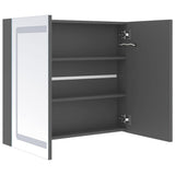 LED Bathroom Mirror Cabinet Grey 80x12x68 cm 326513