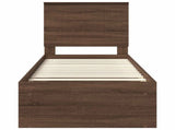 Bed Frame with Headboard Brown Oak 75 x 190 cm Solid Pine Wood 3411079