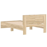 Bed Frame without Mattress with Headboard Sonoma Oak 100x200 cm 838619