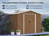 6.5 x 3.5ft Metal Garden Storage Shed - Brown Wood Effect T3398P328386