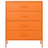 Chest of Drawers Orange 80x35x101.5 cm Steel 336201