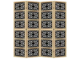 Room Divider 4 Panels Brown and Black Solid Wood Paulownia 358803