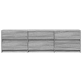 TV Cabinet with LED Grey Sonoma 180x34x50 cm Engineered Wood 3307931