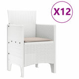 Garden Dining Set 13 pcs White and Light grey 3378623