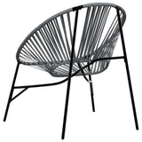 Garden Chair Set 3 pcs Black and Light Grey Poly Rattan 4009294