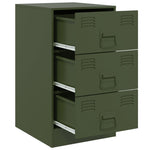 ZNTS Bedside Cabinets 2 pcs Olive Green 34.5x39x62 cm Steel 841784