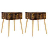 Bedside Cabinets 2 pcs Smoked Oak 40x40x56 cm Engineered Wood 326812