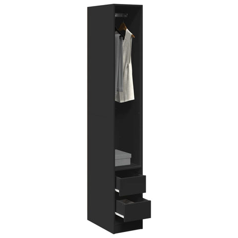 Wardrobe Black 30x50x200 cm Engineered Wood 3307739