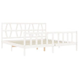 Bed Frame without Mattress White 200x200 cm Solid Wood Pine 3192512