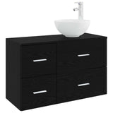Bathroom Furniture Set 2 pcs Black Oak Engineered Wood 3403945
