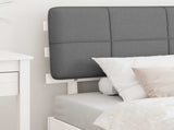 Bed Frame with Upholstered Headboard White and Light grey 877443