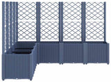 Garden Planter with Trellis Blue Grey 160x160x140 cm PP 367881