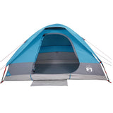 Camping Tent Dome 4-Person Blue Waterproof 94778
