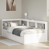 Bookcase Bed without Mattress White 90x190cm Solid Wood Pine 3324482