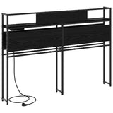 Storage Headboard with Shelf Black oak 120 cm Engineered wood 859630