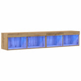 TV Cabinet Set with LED 2 pcs Artisan Oak 80 x 30 x 30 cm 862203