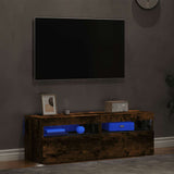 TV Cabinets 2 pcs with LED Lights Smoked Oak 60x35x40 cm 815679