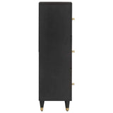 Highboard with Shelf Black 40 x 33 x 110 cm Solid Mango Wood 4018837