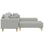 Fabric Sofa with Cushion 3 pcs Cloud Grey 208 cm Fabric 3335170