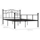 284525 Bed Frame without Mattress Black Metal 120x200 cm