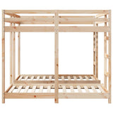 Triple Bunk Bed Frame Brown 160 x 200 cm Solid Pine Wood 3414561
