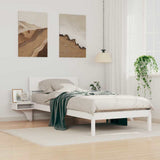 Bed Frame with Headboard White 90 x 190 cm Solid Pine Wood 873470