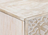 Sideboard with Shelf White 90 x 33.5 x 75 cm Solid Mango Wood 4018396