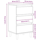 Bedside Cabinet Black Oak 40 x 35 x 70 cm Engineered Wood 863429
