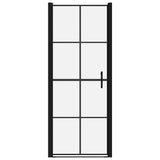 Shower Door Tempered Glass 91x195 cm Black 148891