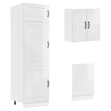 8 Piece Kitchen Cabinet Set Porto High Gloss White Engineered Wood 3314813
