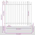 Garden Fence White 3.4 x 1.5 m Powder-coated steel 3334042