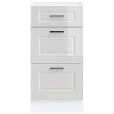 Kitchen Base Cabinet "Porto" High Gloss White Engineered Wood 854222
