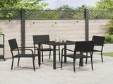 Garden Dining Set with Cushion 5 pcs Black Poly Rattan 3380037
