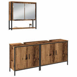 Bathroom Furniture Set with Storage 3 pcs Brown 80 x 30 x 44 cm 3334364