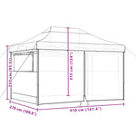 ZNTS Foldable Party Tent Pop-Up with 4 Sidewalls Burgundy 4005027