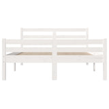 Bed Frame without Mattress White Solid Wood 150x200 cm King Size King Size 814825