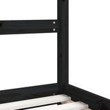 Kids Bed Frame Black 2x cm Solid Wood Pine 3200597