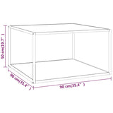 Coffee Table Black with White Marble Glass 90x90x50 cm 322913