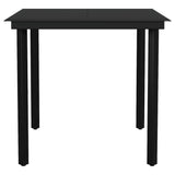 Dining Set Black Powder-coated steel, glass, cotton rope Medium 3099138