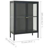 Sideboard Anthracite 75x35x105 cm Steel and Glass 336072
