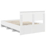 Bed Frame with Headboard White 120 x 123 cm Engineered Wood 3408865