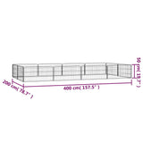 12-Panel Dog Playpen Black 100x50 cm Powder-coated Steel 3115968